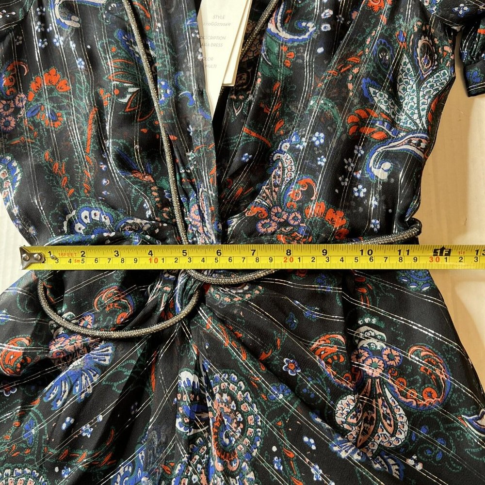 Veronica Beard Black Floral Maxi Dress with Navy and Rust Accents - Picture 11 of 15